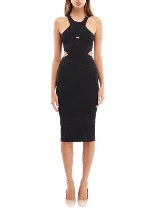 Mother Of All Dresses & Skirts - NWT Mother Of All Devon Knit Midi Dress Black Cut Out Bodycon Sz L
